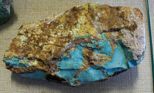 Turquoise stone with quartz